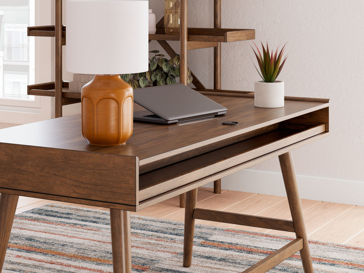 Lyncott - Brown - Home Office Desk by Signature Design by Ashley® | Bel Furniture