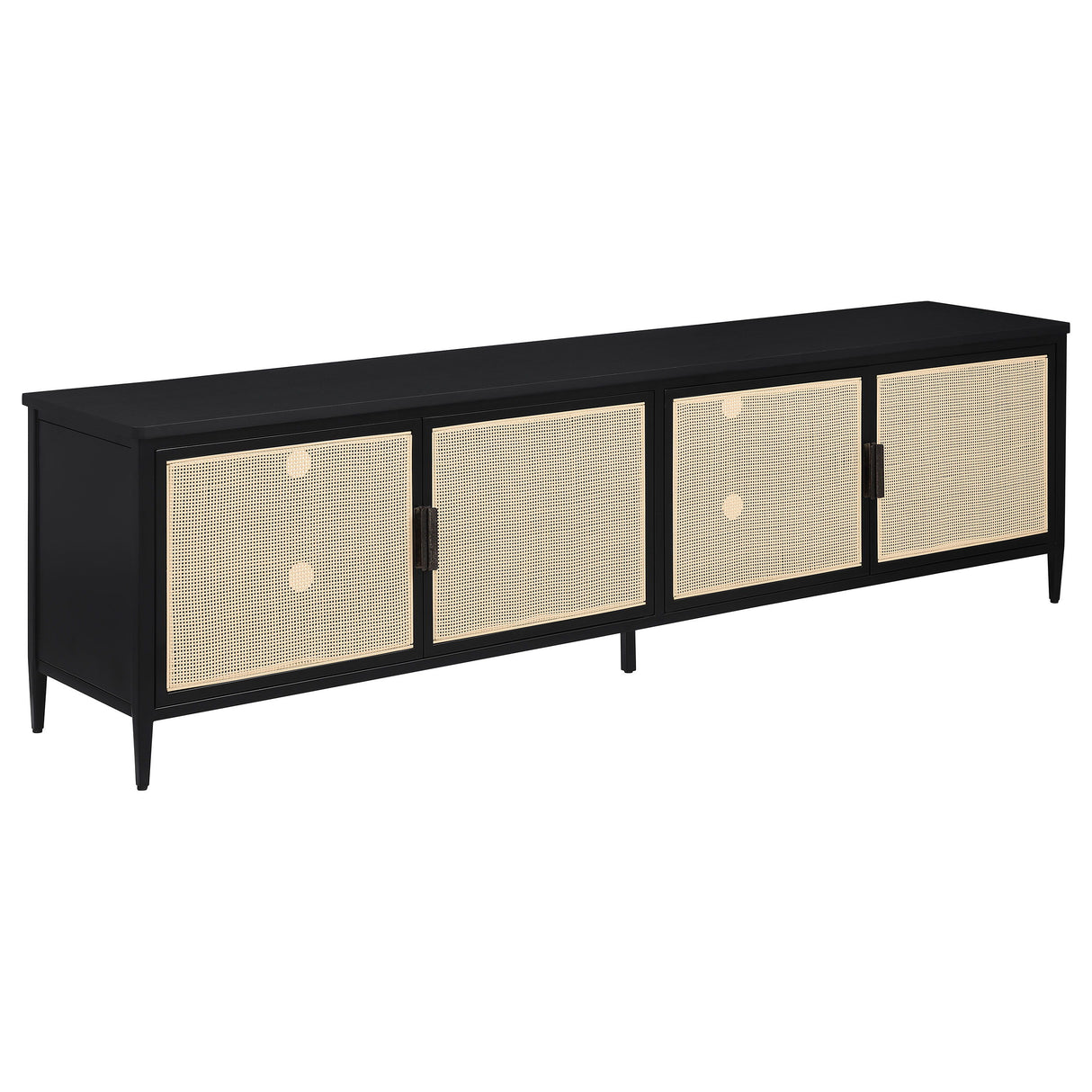 Amherst - 4-Door 78" Metal TV Stand Media Console - Black by Coaster Fine Furniture | Bel Furniture