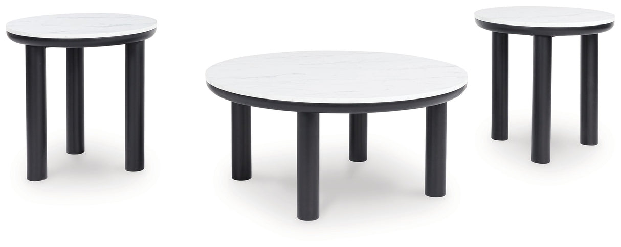 Xandrum - Black / White - Occasional Table Set (Set of 3) by Signature Design by Ashley® | Bel Furniture