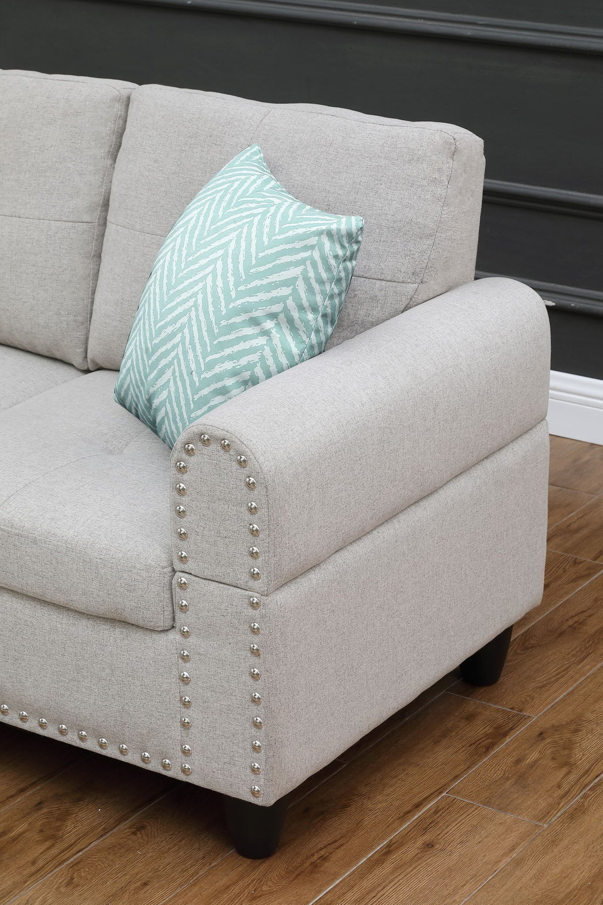 Alger - 98" Wide Left Hand Facing Sofa & Chaise With Ottoman by Cynthia's Furniture | Bel Furniture