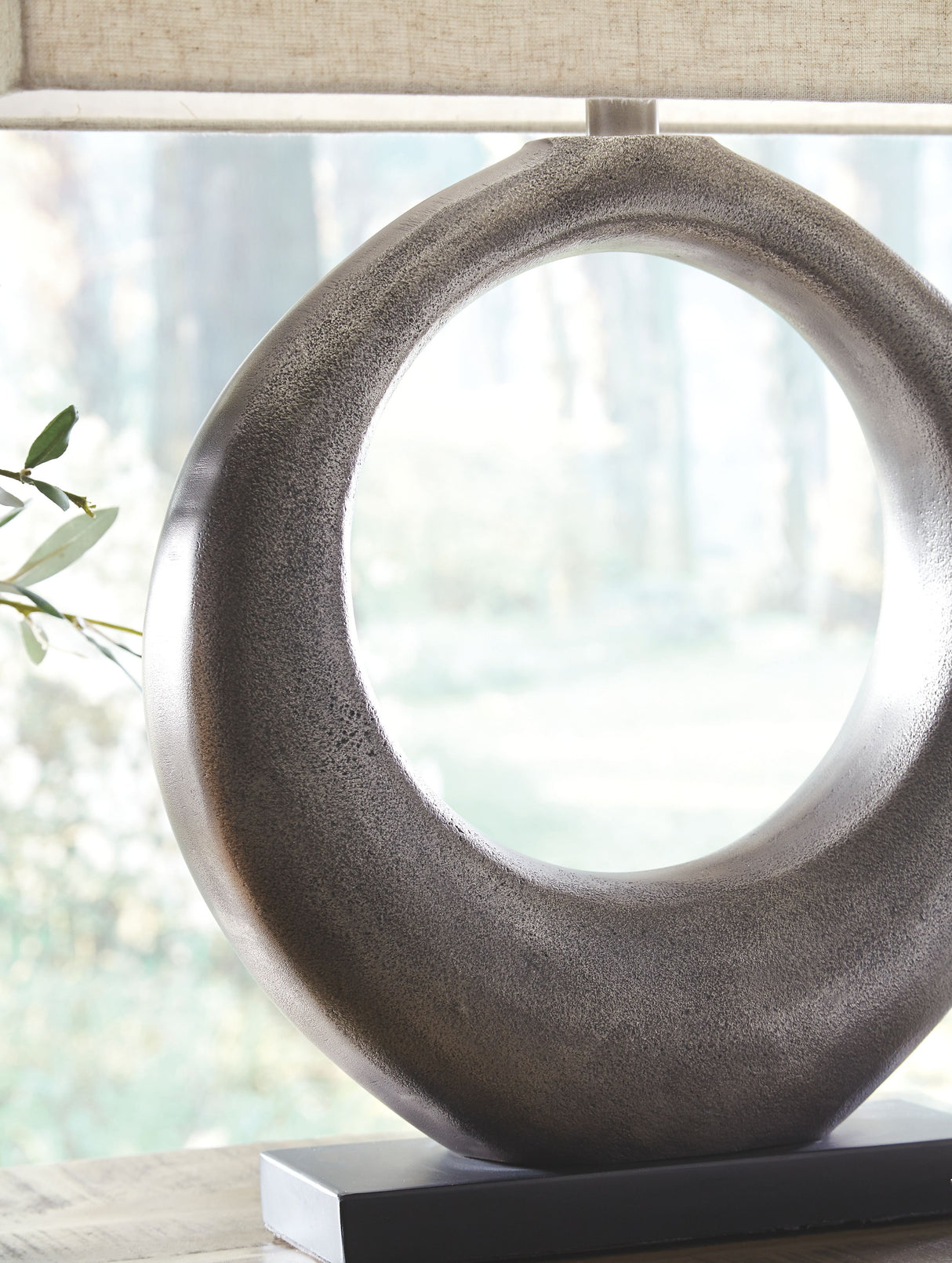 Saria - Antique Silver Finish - Metal Table Lamp by Signature Design by Ashley® | Bel Furniture