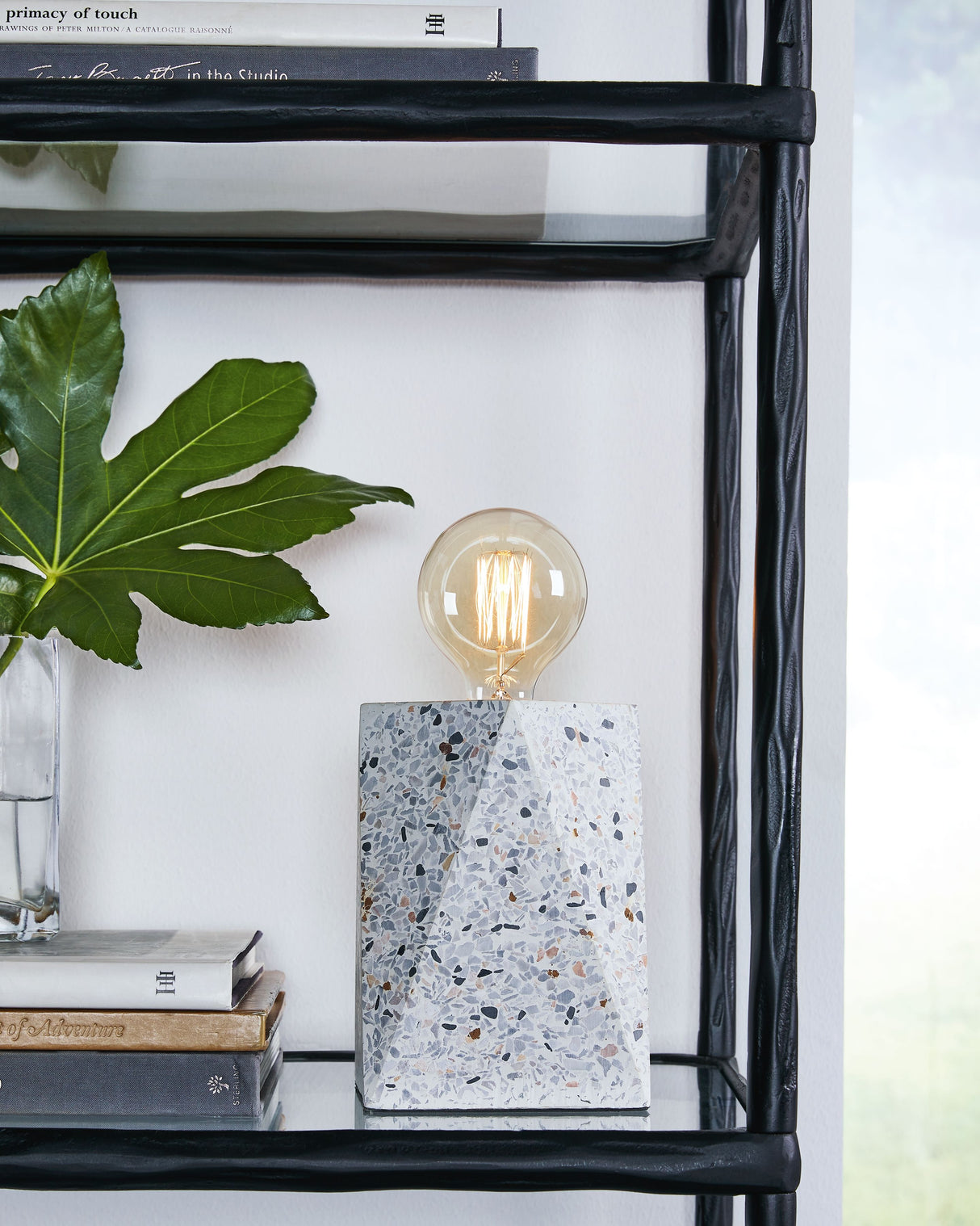 Maywick - White - Concrete Table Lamp by Signature Design by Ashley® | Bel Furniture