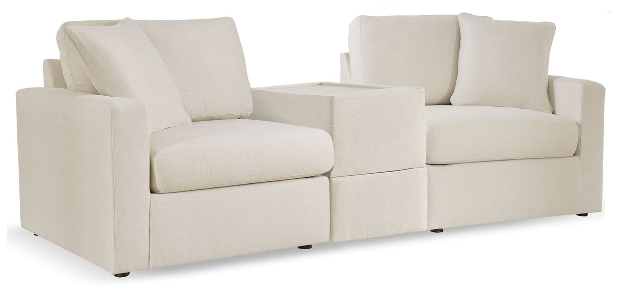 Modmax - Oyster - Sectional White 3 Pc. Sectional With Storage Console by Signature Design by Ashley® | Bel Furniture