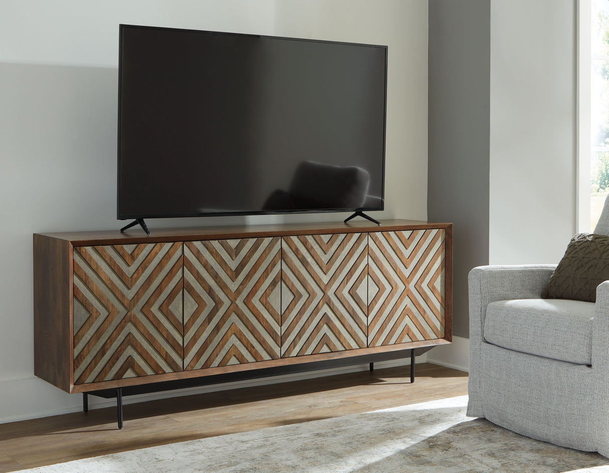 Dreggan - Brown / Gold Finish - Accent Cabinet by Signature Design by Ashley® | Bel Furniture