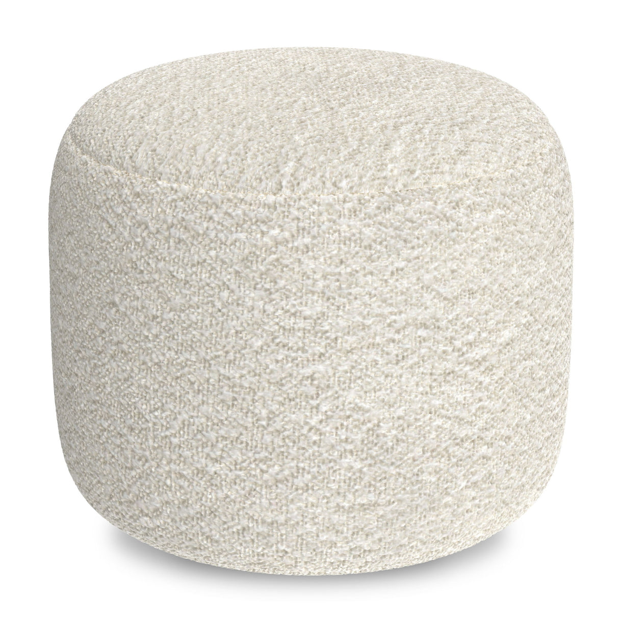 Chantal - Round Pouf - White