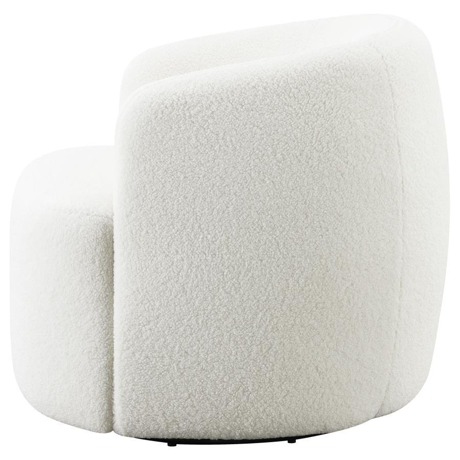 Hudson - Faux Sheepskin Upholstered Swivel Chair - Natural by CoasterElevations | Bel Furniture