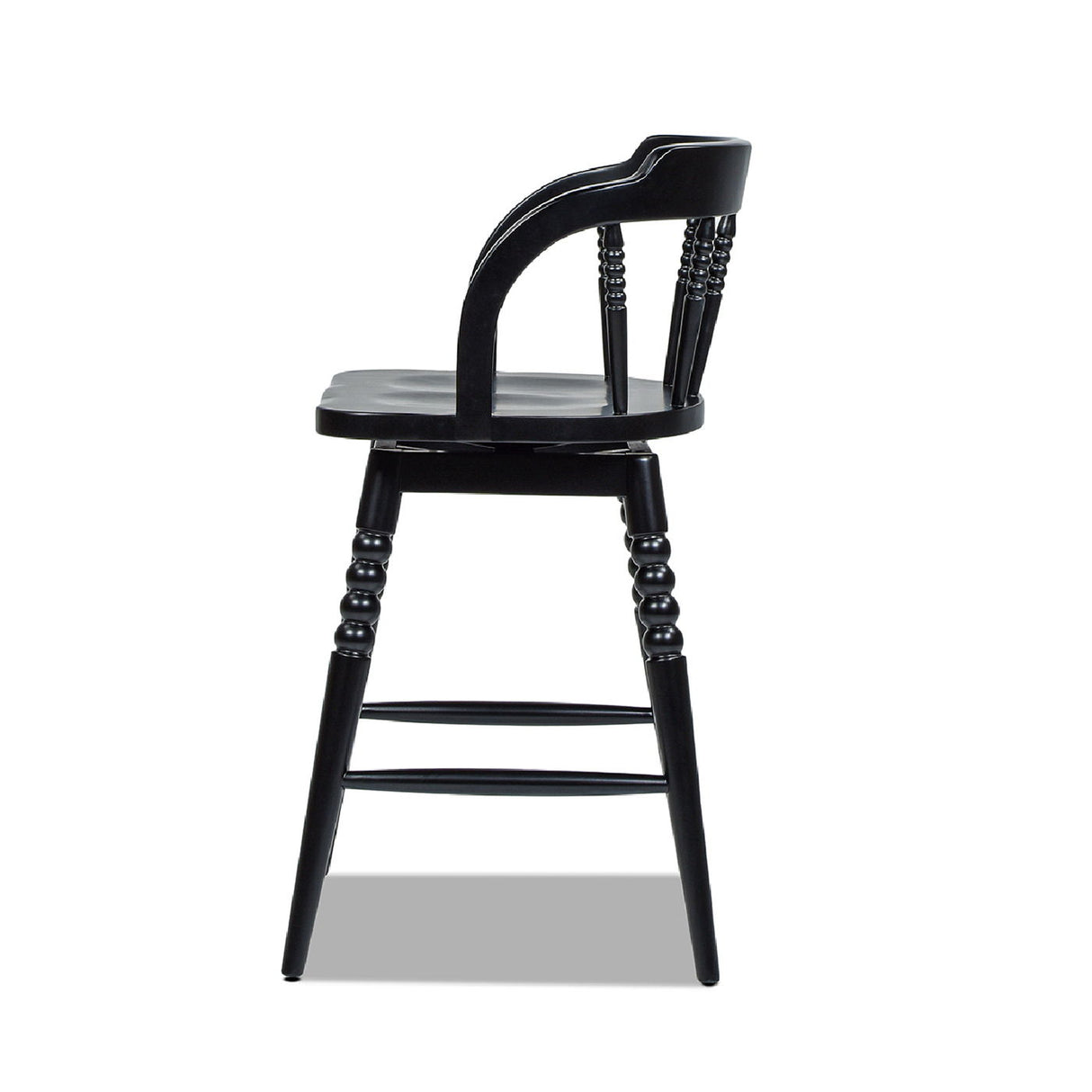 Breda - Turned Bubble Spindle Low Back Counter Stool - Black by Jennifer Taylor Home | Bel Furniture