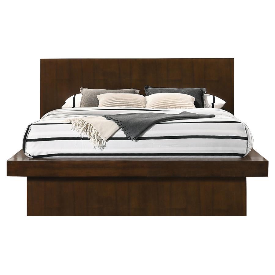 Jessica - Wood LED Panel Bed Dark Brown Queen by CoasterEssence | Bel Furniture