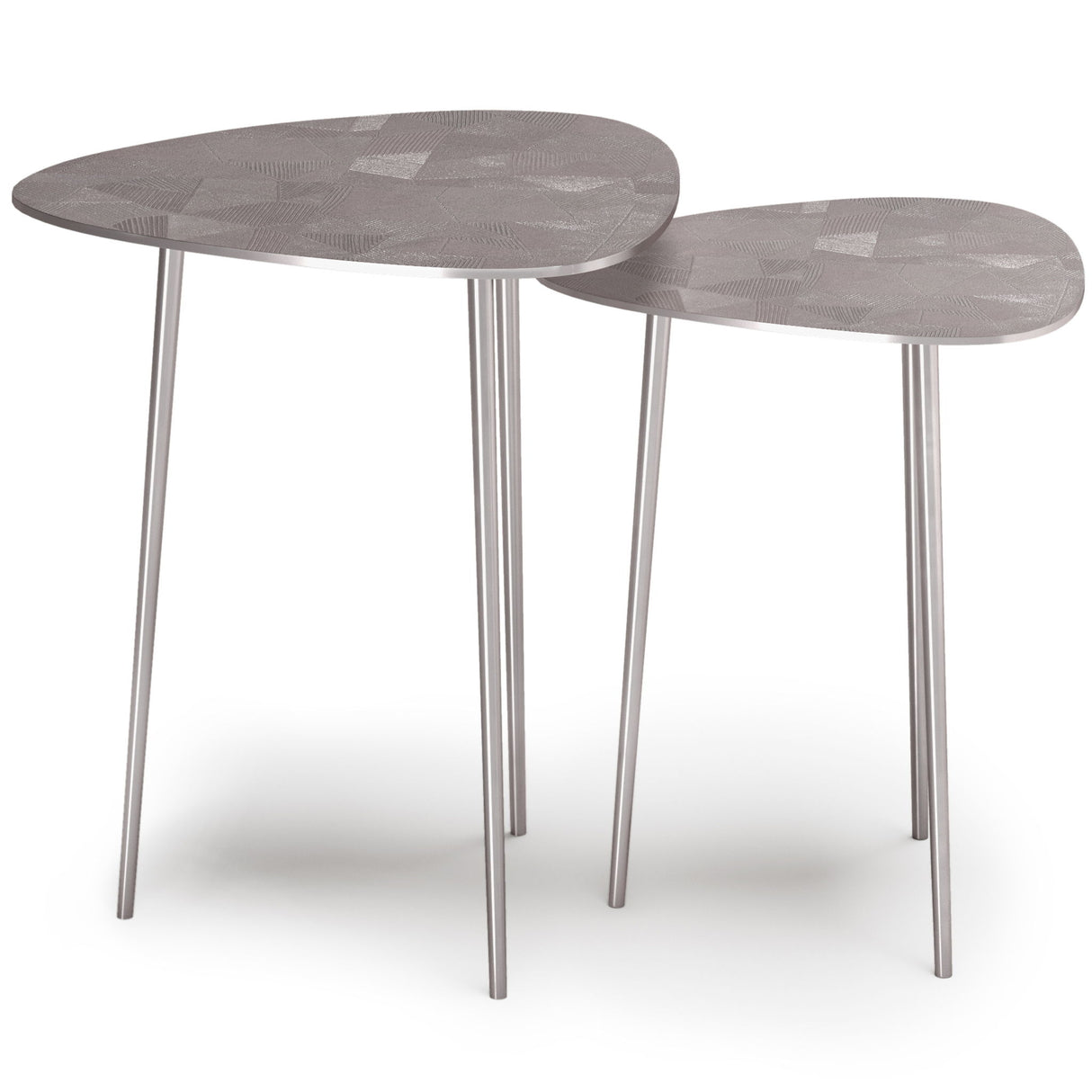 Shelton - 2 Piece Metal Nesting Table - Nickel by Simpli-Home | Bel Furniture