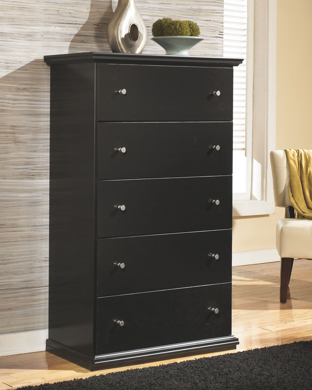 Maribel - Black - Five Drawer Chest by Signature Design by Ashley® | Bel Furniture