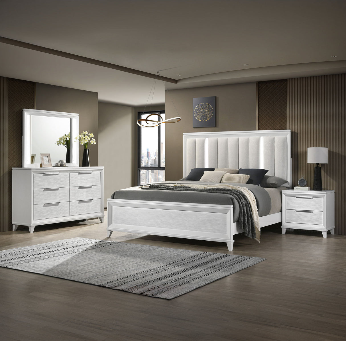Cressida - Bedroom Set White by Crown Mark | Bel Furniture