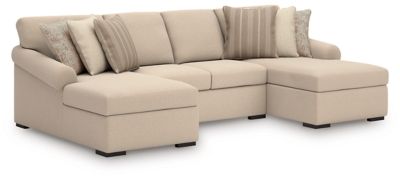 LadyMae - Sectional Beige 3 Pc. Double Chaise Sectional by Benchcraft® | Bel Furniture