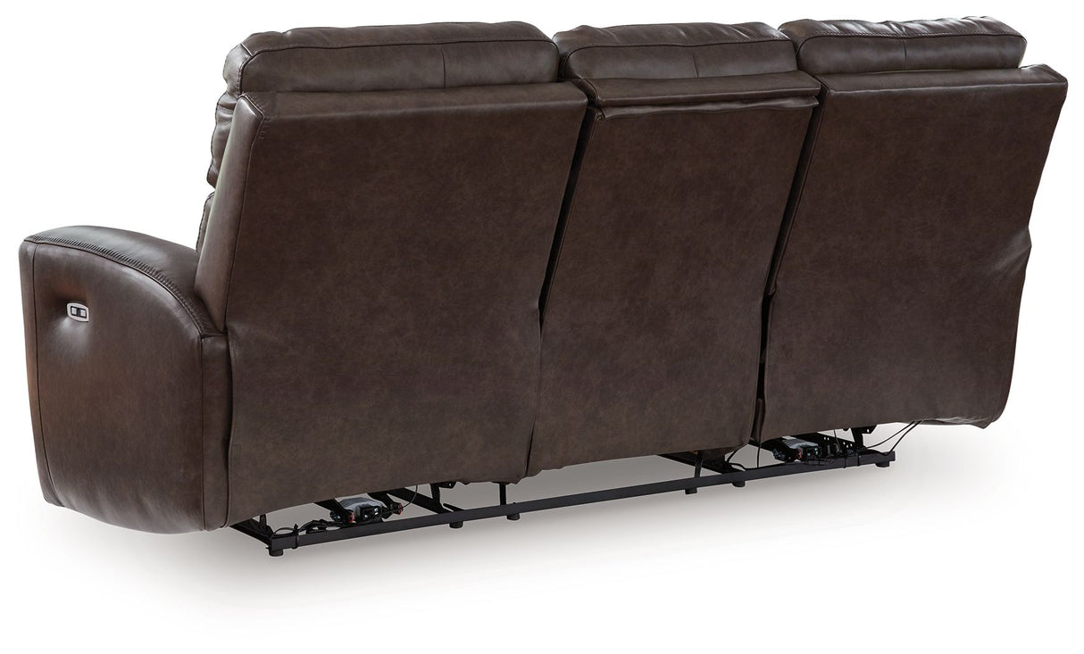 Crossplex - Smoke - Power Recline Sofa With Adjustable Headrest by Signature Design by Ashley® | Bel Furniture