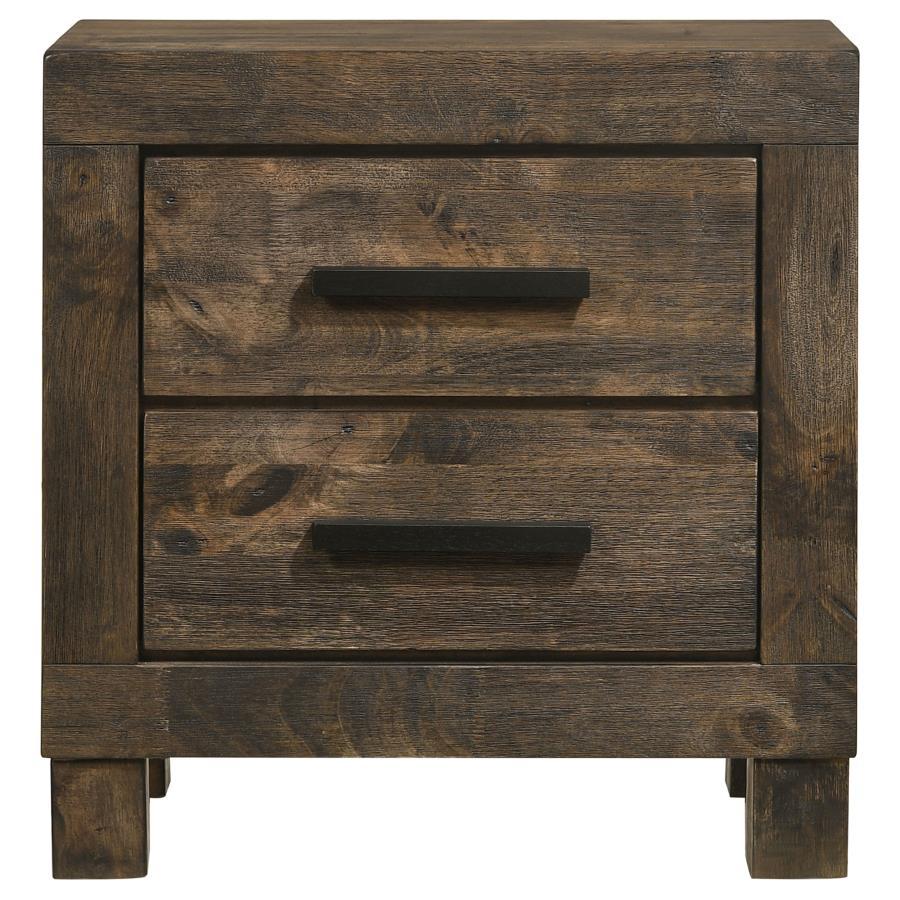 Woodmont - 2-Drawer Nightstand - Rustic Golden Brown by CoasterEveryday | Bel Furniture