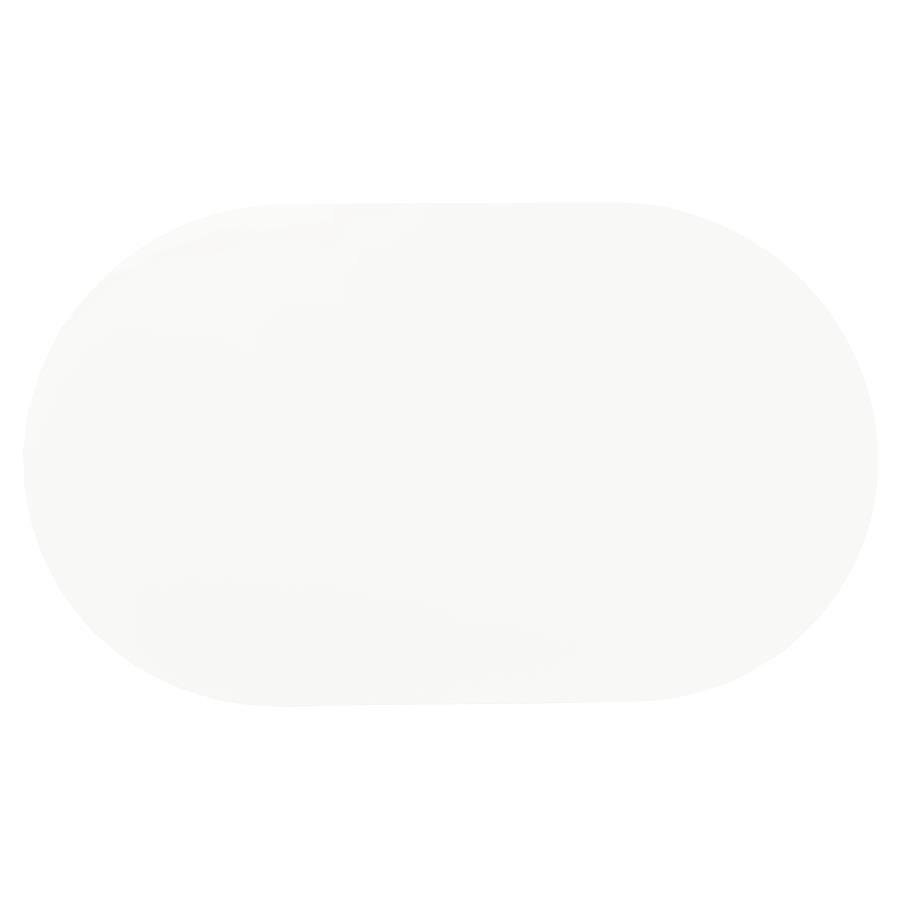 Retro - Oval Wood Top Dining Table - White And Chrome by CoasterEveryday | Bel Furniture