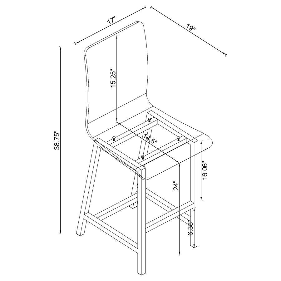Juelia - Chrome Stools (Set of 2) by CoasterEssence | Bel Furniture