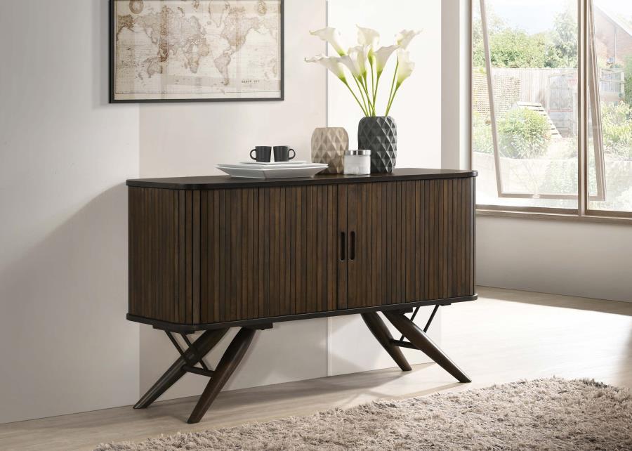 Wes - 2 Door Sideboard Buffet Storage Cabinet - Dark Walnut by CoasterEssence | Bel Furniture