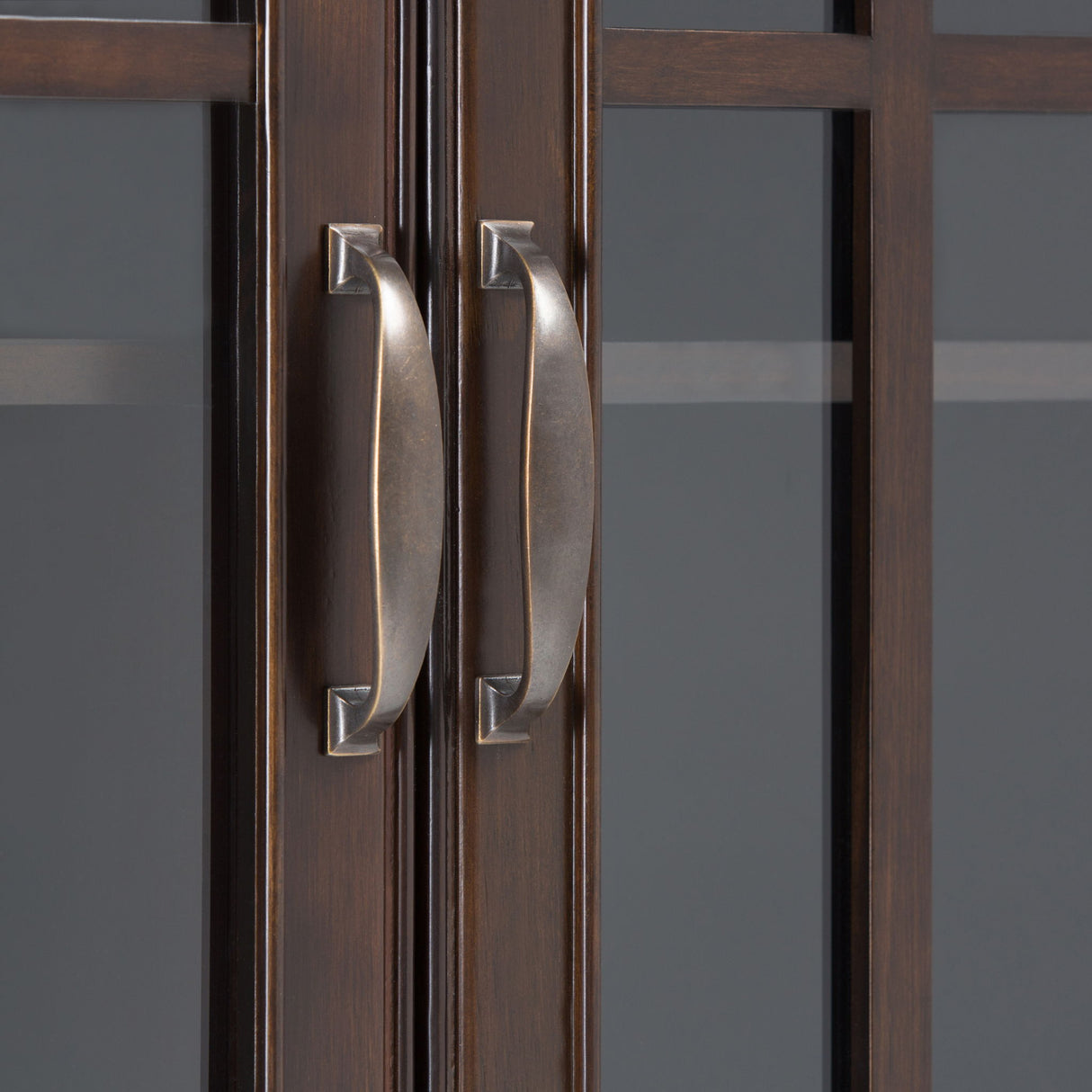 Connaught - Tall Storage Cabinet - Dark Chestnut Brown by Simpli-Home | Bel Furniture