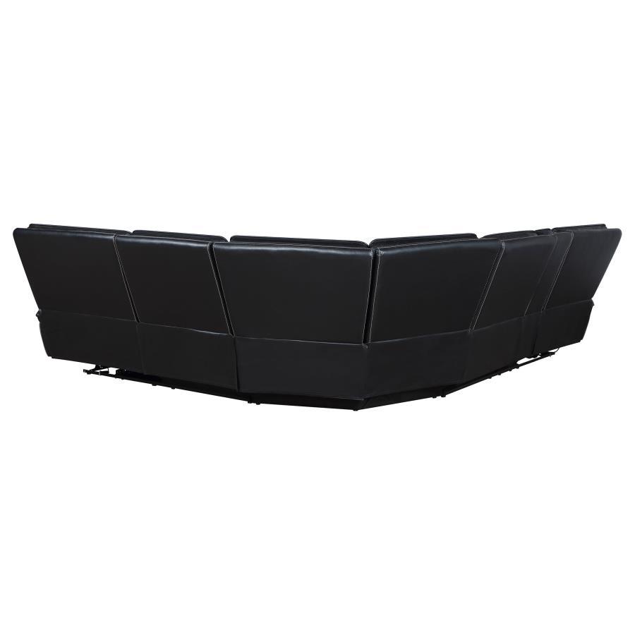 Hewitt - Leather Upholstered Power Reclining Sectional - Black by Coaster Fine Furniture | Bel Furniture