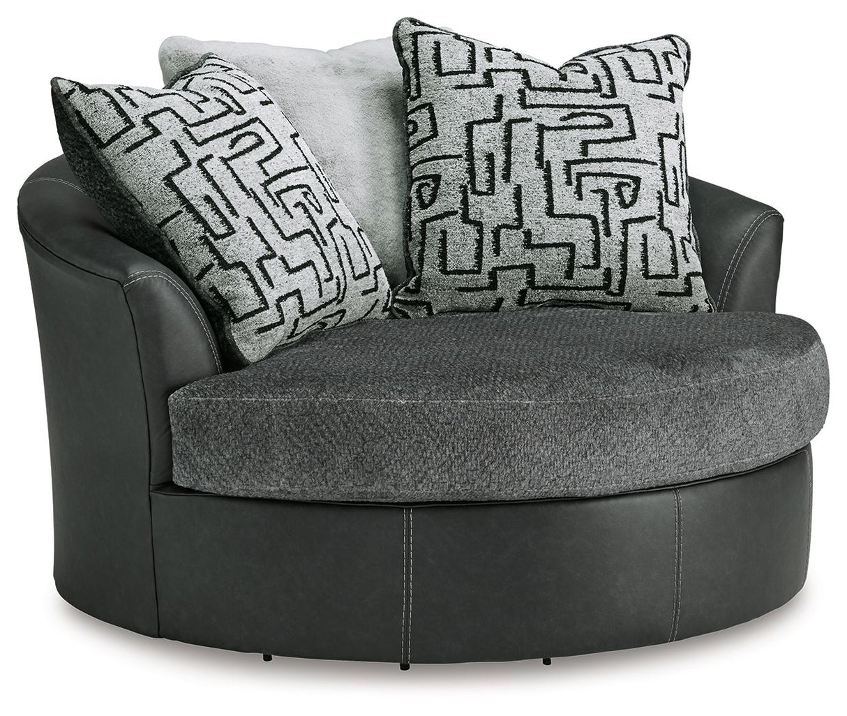 Brixley Pier - Graphite - Oversized Swivel Accent Chair by Benchcraft® | Bel Furniture