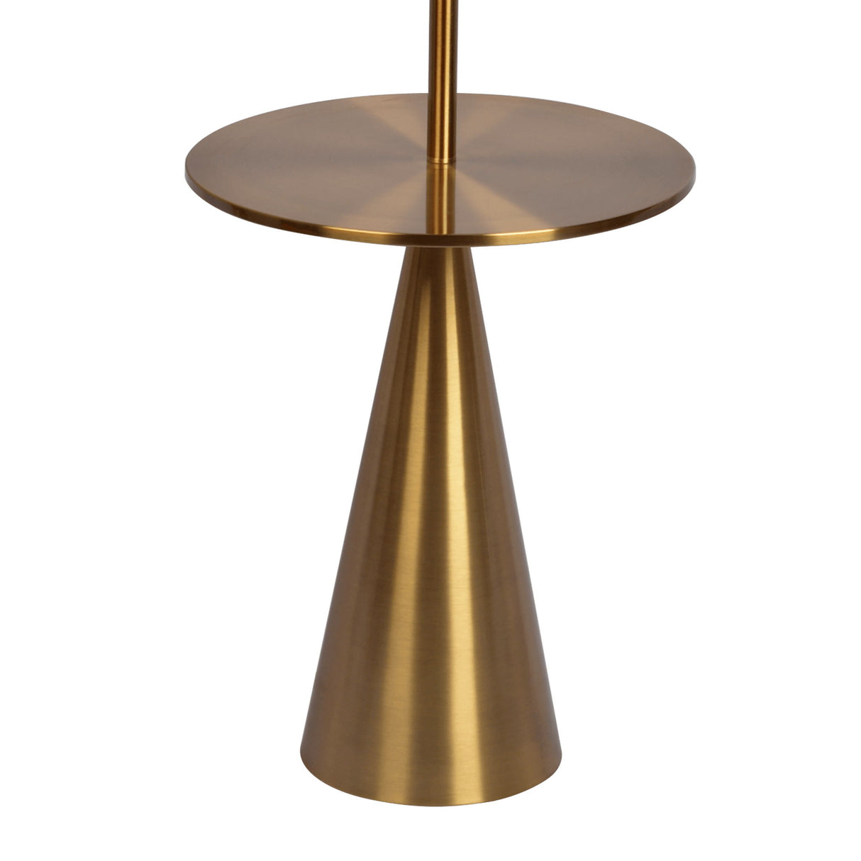 Celestial - Modern Floor Lamp With Accent Table With Large Shade - Gold / White by Ashcroft Furniture | Bel Furniture