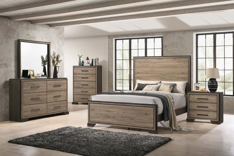 Baker - 6-drawer Dresser With Mirror - Brown And Light Taupe
