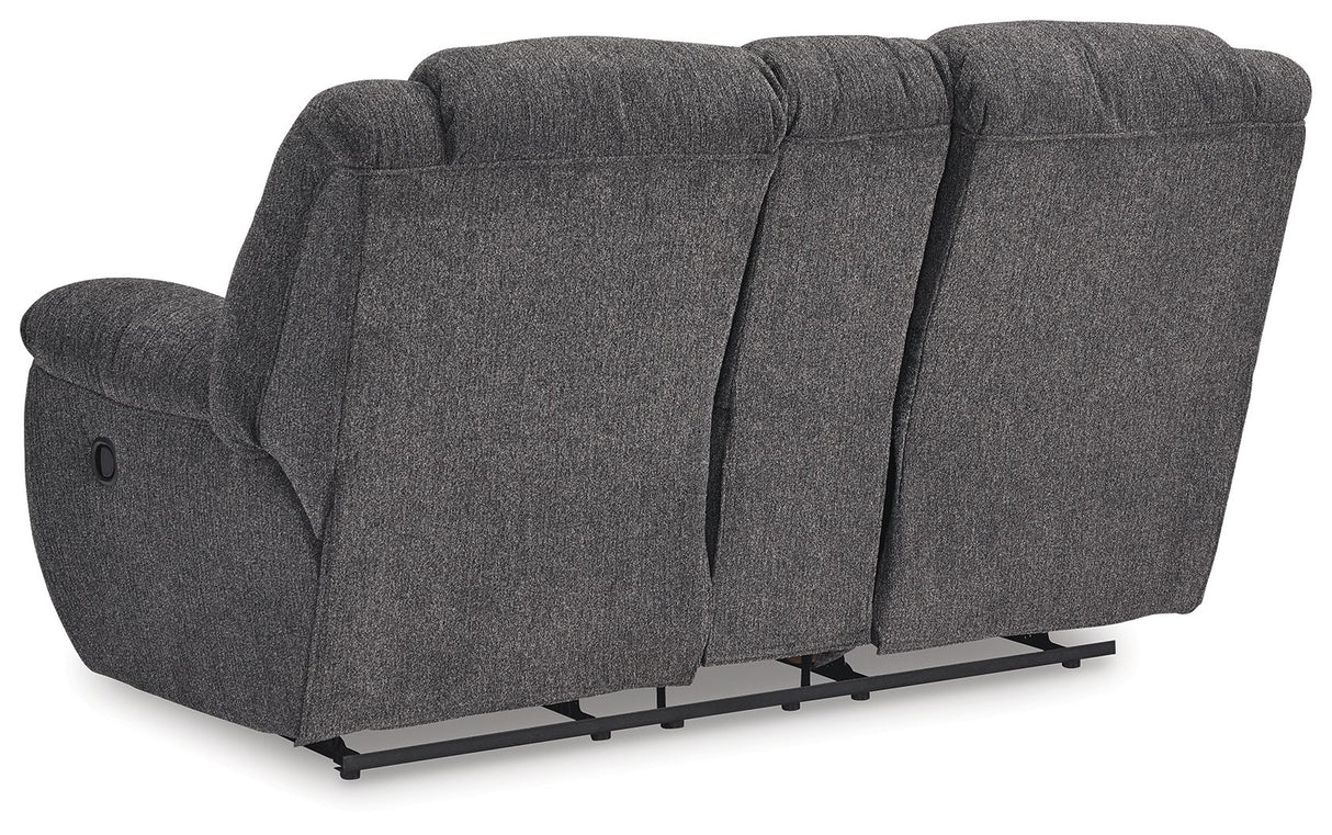Foreside - Charcoal - Dbl Reclining Loveseat with Console by Signature Design by Ashley® | Bel Furniture