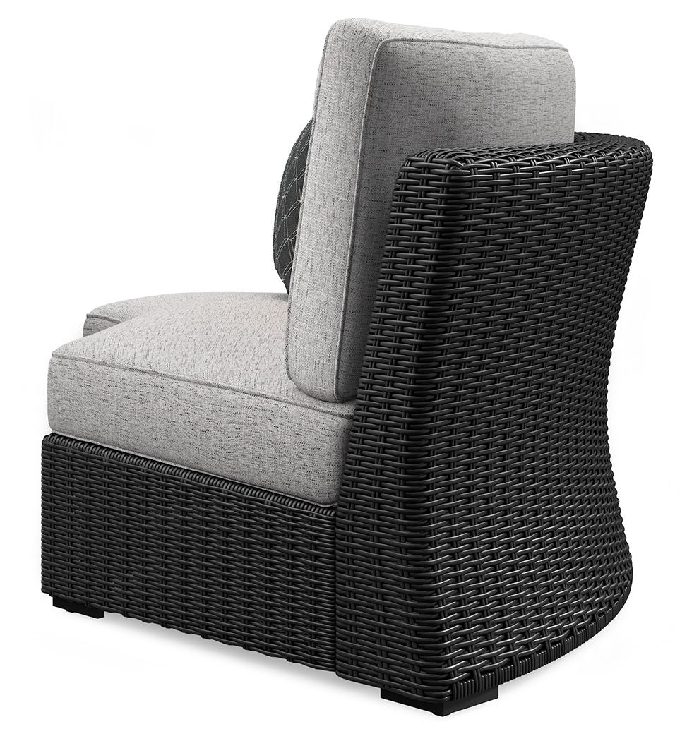 Beachcroft - 5-Piece Outdoor Sectional - Black / Light Gray