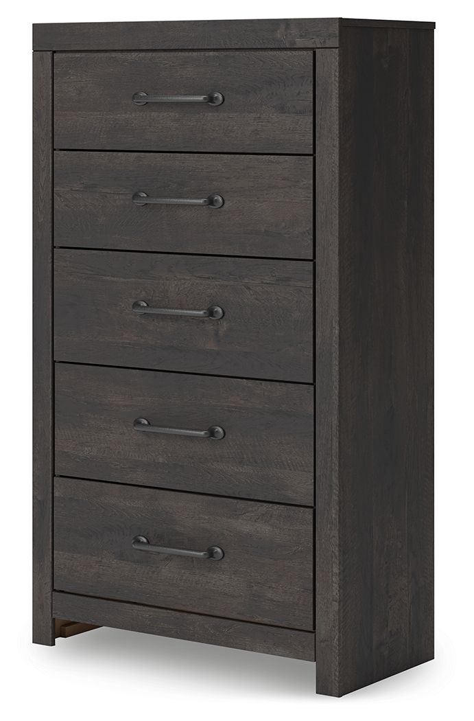 Hollivern - Dark Gray - Five Drawer Chest by Signature Design by Ashley® | Bel Furniture