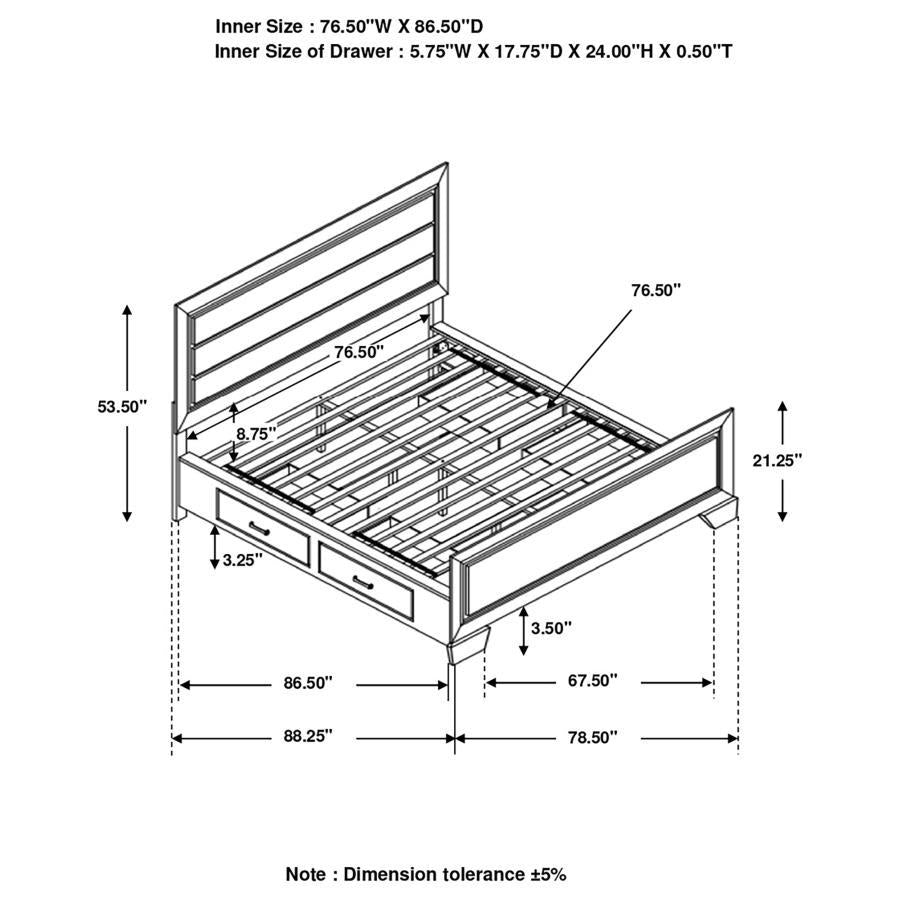 Kauffman - Wood Storage Panel Bed by CoasterEveryday | Bel Furniture