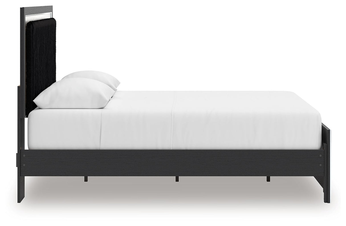 Zuraleus - Upholstered Panel Platform Bed With Roll Slats