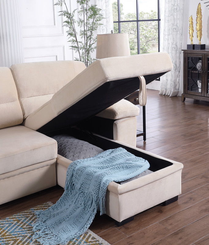 Kipling - Reversible Sleeper Sectional Sofa Chaise by Lilola Home | Bel Furniture