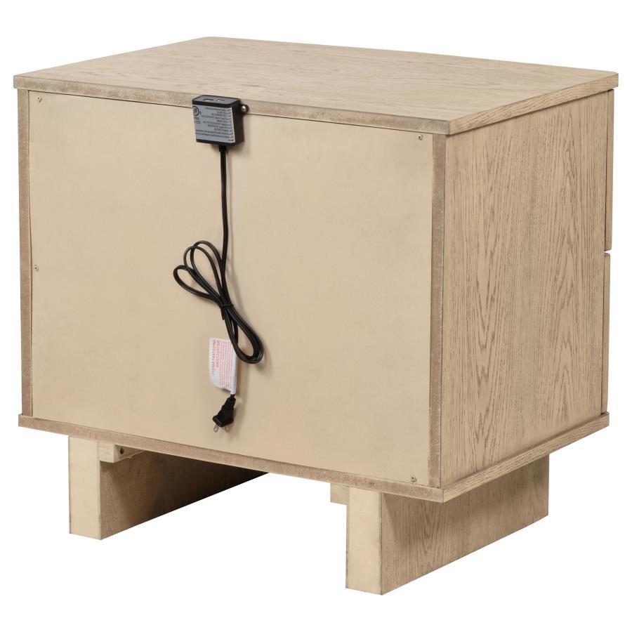 Kailani - 2-Drawer Nightstand Bedside Table - Beige Oak by Coaster Fine Furniture | Bel Furniture