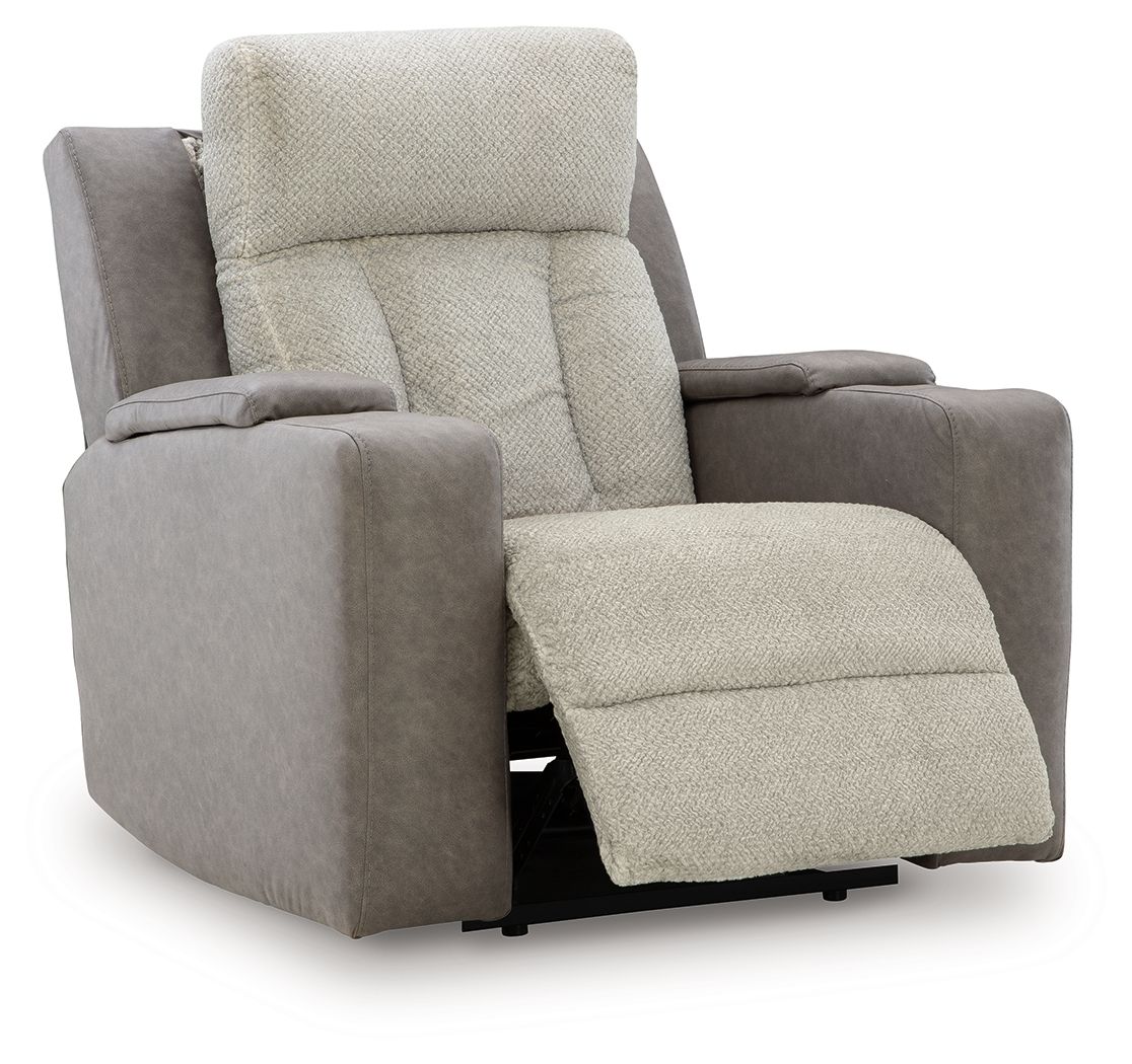WhipLash - Sisal - Power Recliner With Adj Headrest by Signature Design by Ashley® | Bel Furniture