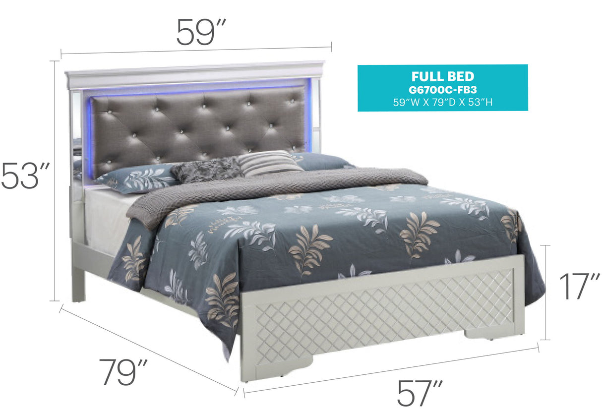 Bed With LED Light Accents Headboard - view 9