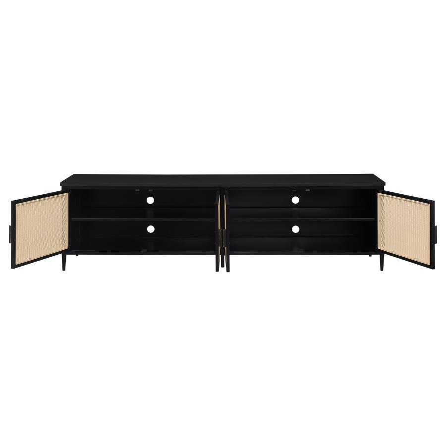 Amherst - 4-Door 78" Metal TV Stand Media Console - Black by Coaster Fine Furniture | Bel Furniture