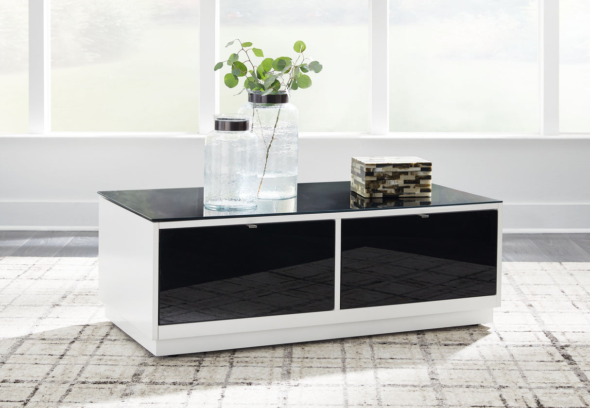 Gardoni - White / Black - Rectangular Cocktail Table by Signature Design by Ashley® | Bel Furniture