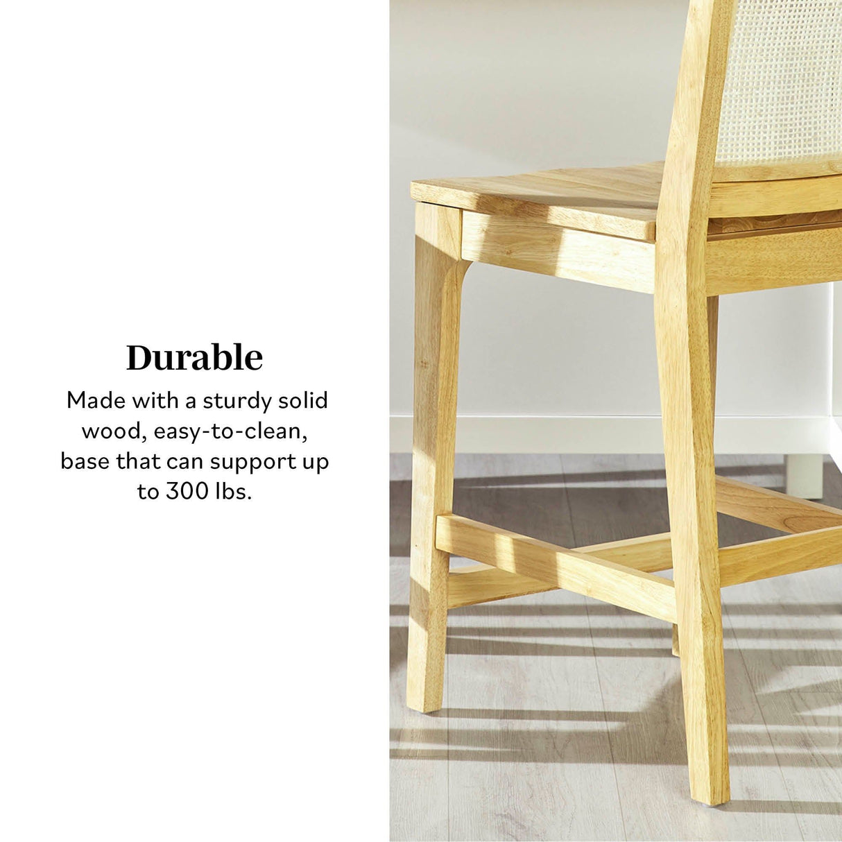 Transitional Counter Stool (Set of 2) - Natural by Walker Edison | Bel Furniture