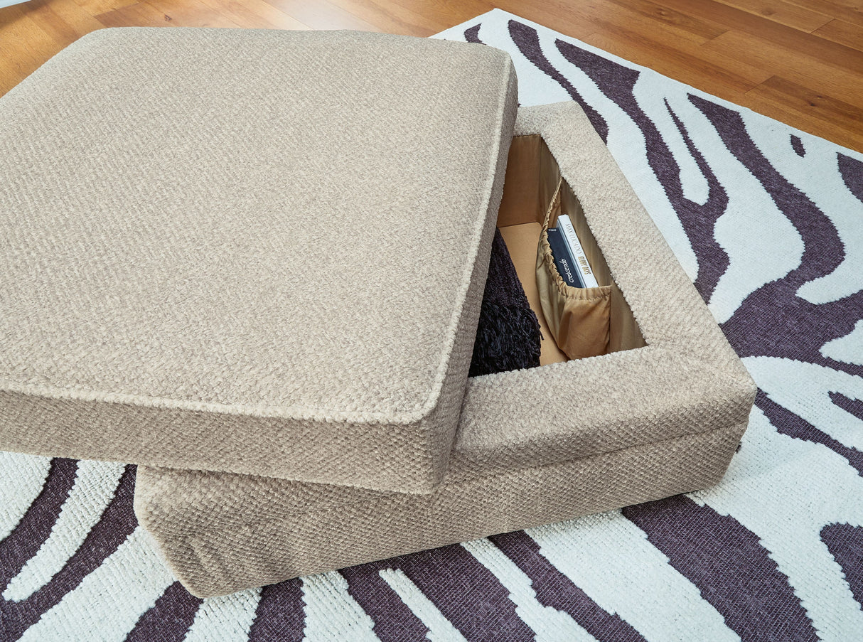 Calnita - Sisal - Ottoman With Storage by Benchcraft® | Bel Furniture