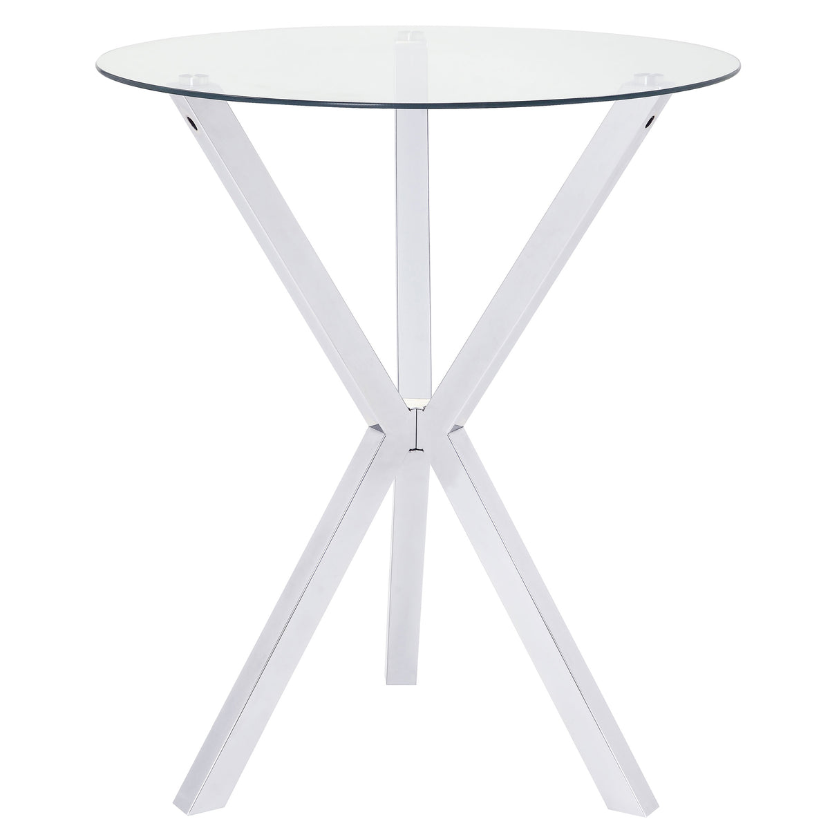Denali - Round Glass Top Bistro Bar Table - Chrome