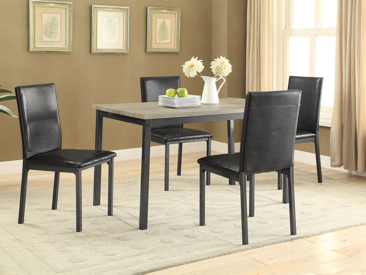 Garza - 5 Piece Rectangular Dining Table Set - Black