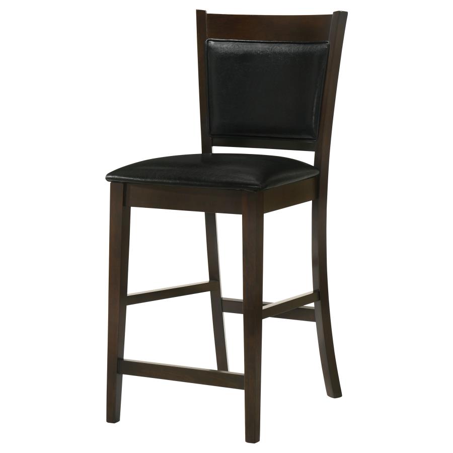 Jaden - Upholstered Counter Chair (Set of 2) - Black And Espresso