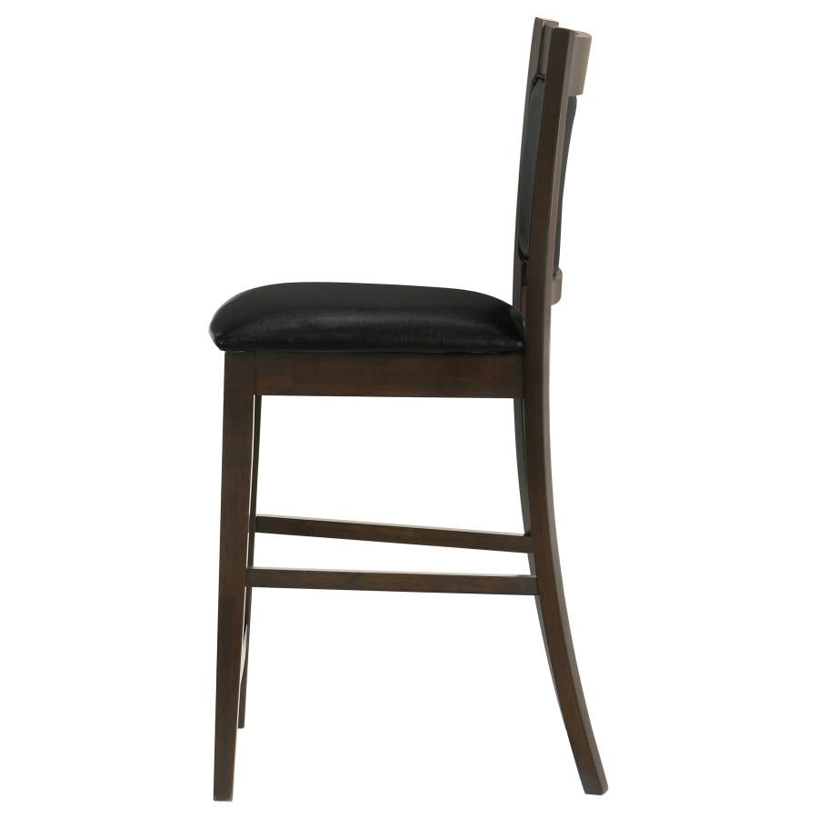 Jaden - Upholstered Counter Chair (Set of 2) - Black And Espresso