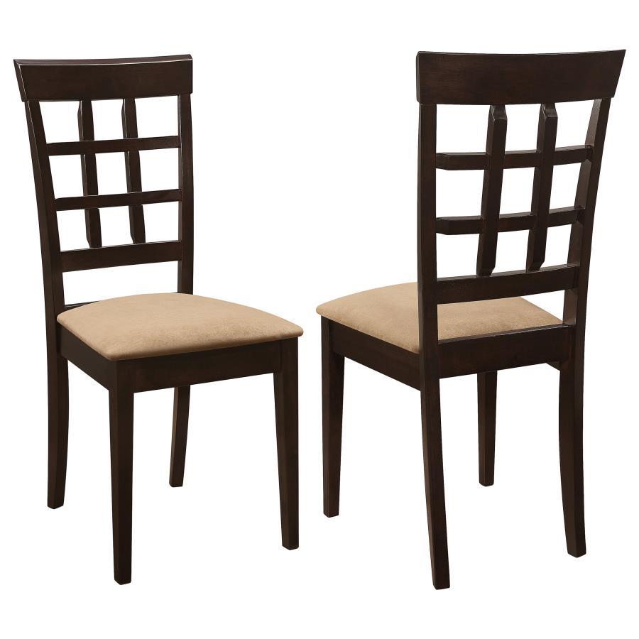 Gabriel - Lattice Back Side Chairs (Set of 2) - Cappuccino by CoasterEveryday | Bel Furniture