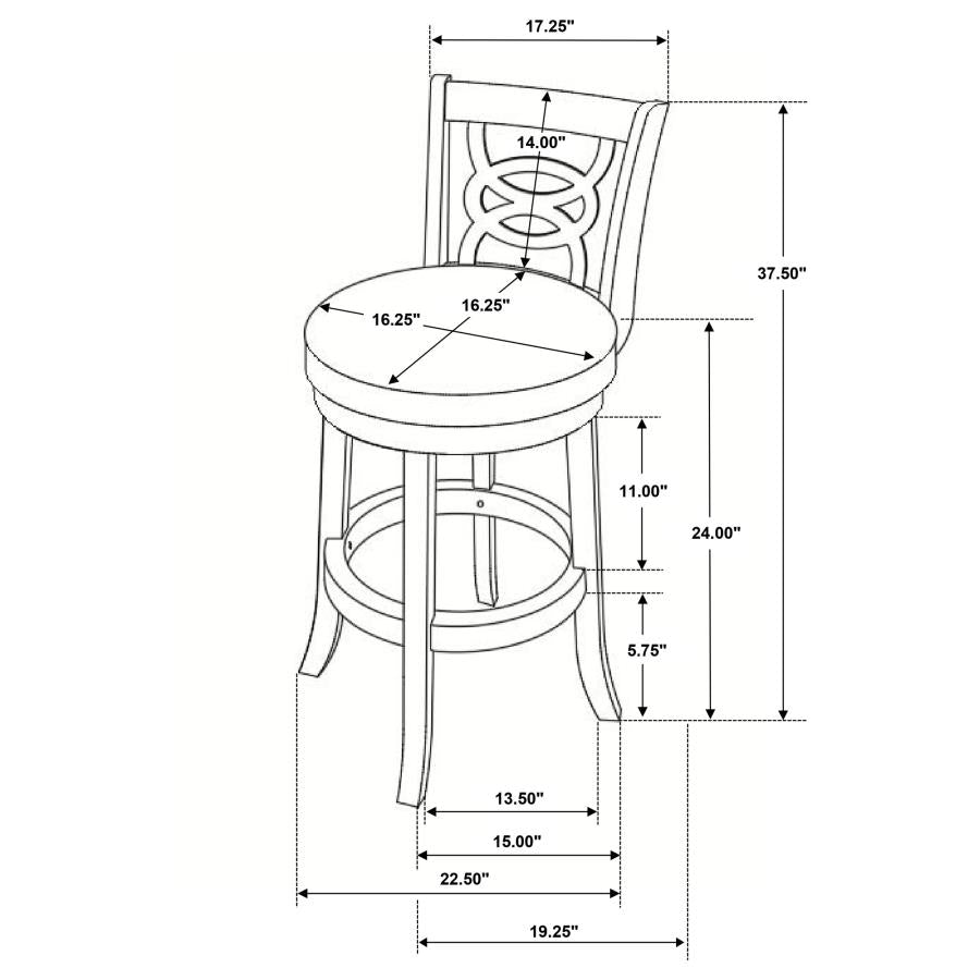 Calecita - Wood Swivel Counter Stool (Set of 2)