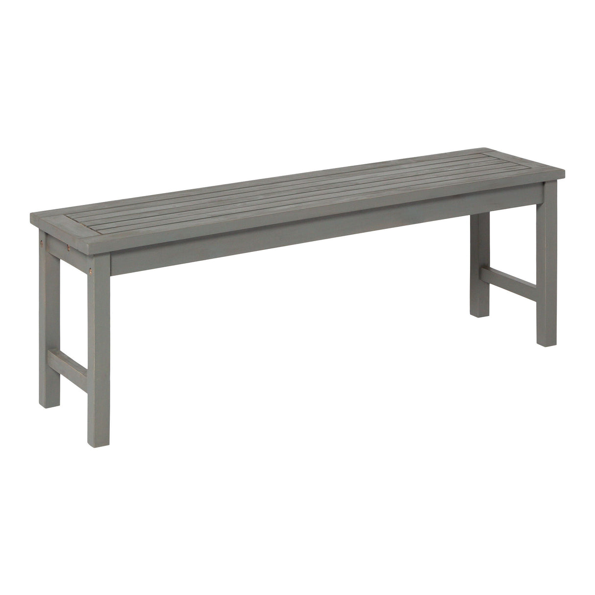 Modern Slat Top Solid Wood Patio Bench
