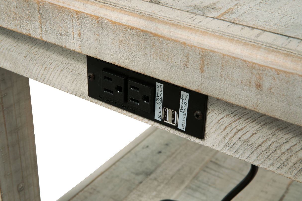 Carynhurst - White Wash Gray - Rectangular End Table by Signature Design by Ashley® | Bel Furniture