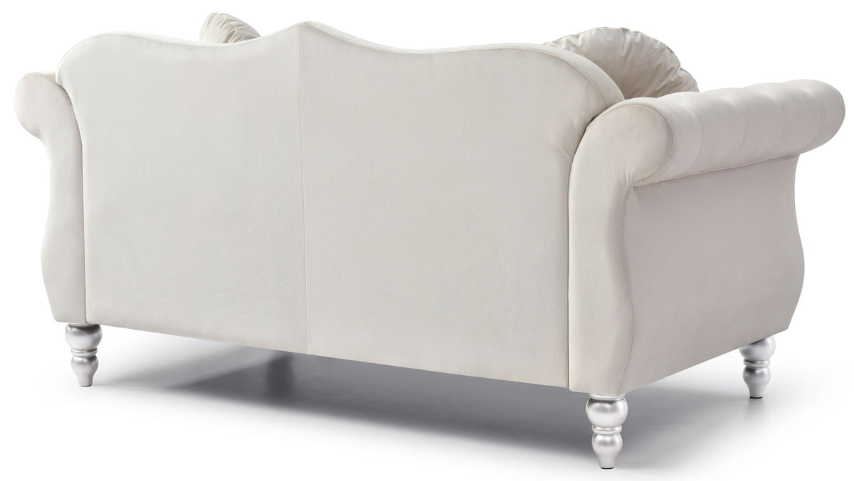 Stylish Flared Arm Loveseat