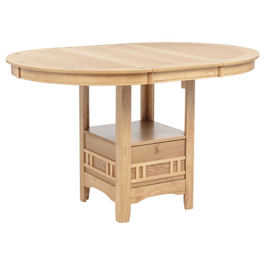 Lavon 5-piece Oval Counter Height Dining Set Light Oak