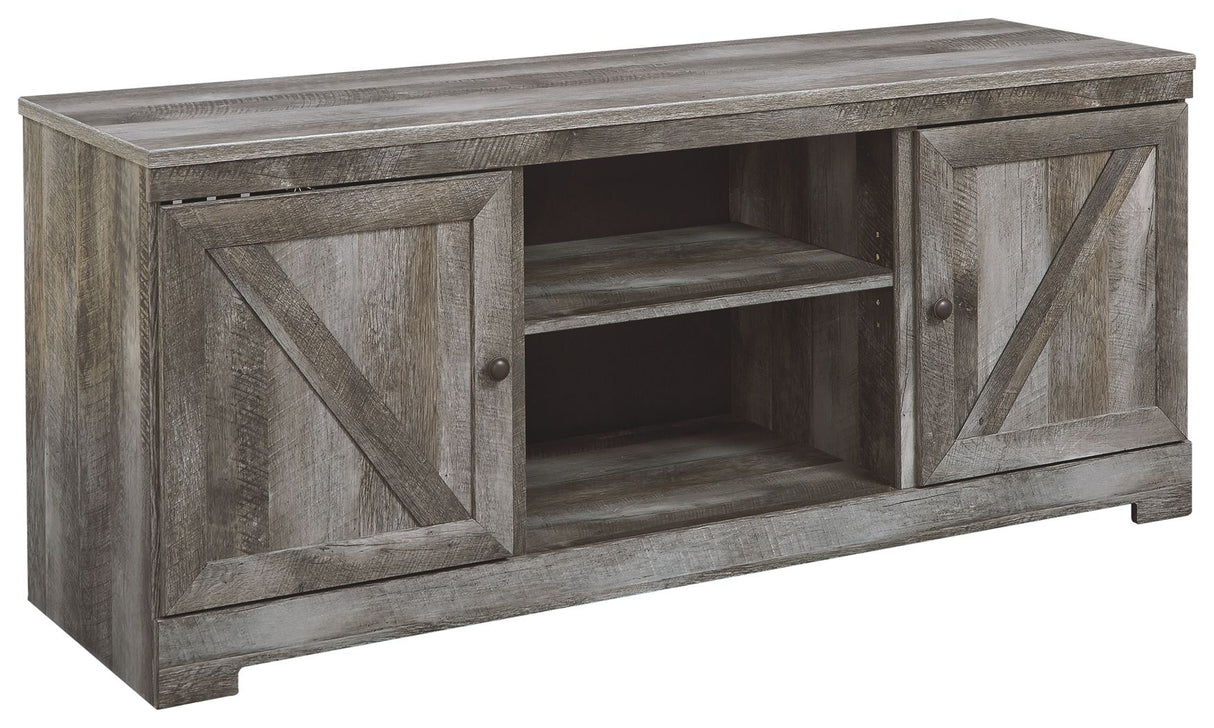 Wynnlow - TV Stand With Fireplace Option Gray 64''W x 20''D x 26''H by Signature Design by Ashley® | Bel Furniture